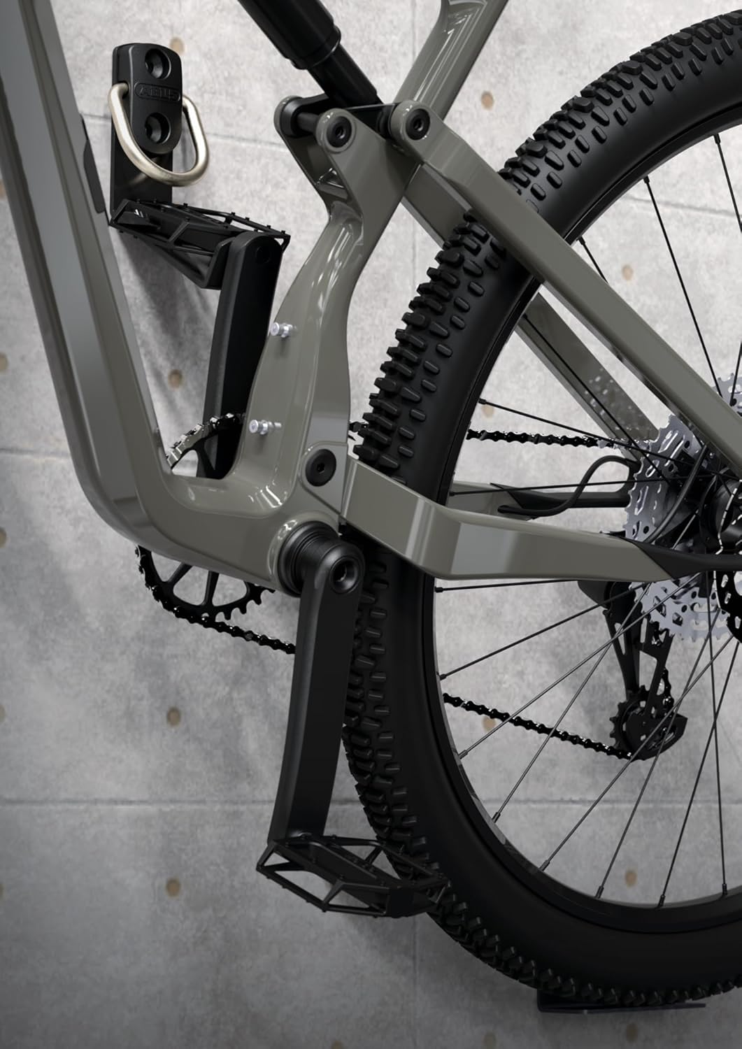 ABUS Wandanker mit Wandhalterung WBA65 B/BS + Bike Holder – platzsparende Absicherung von Zweirädern