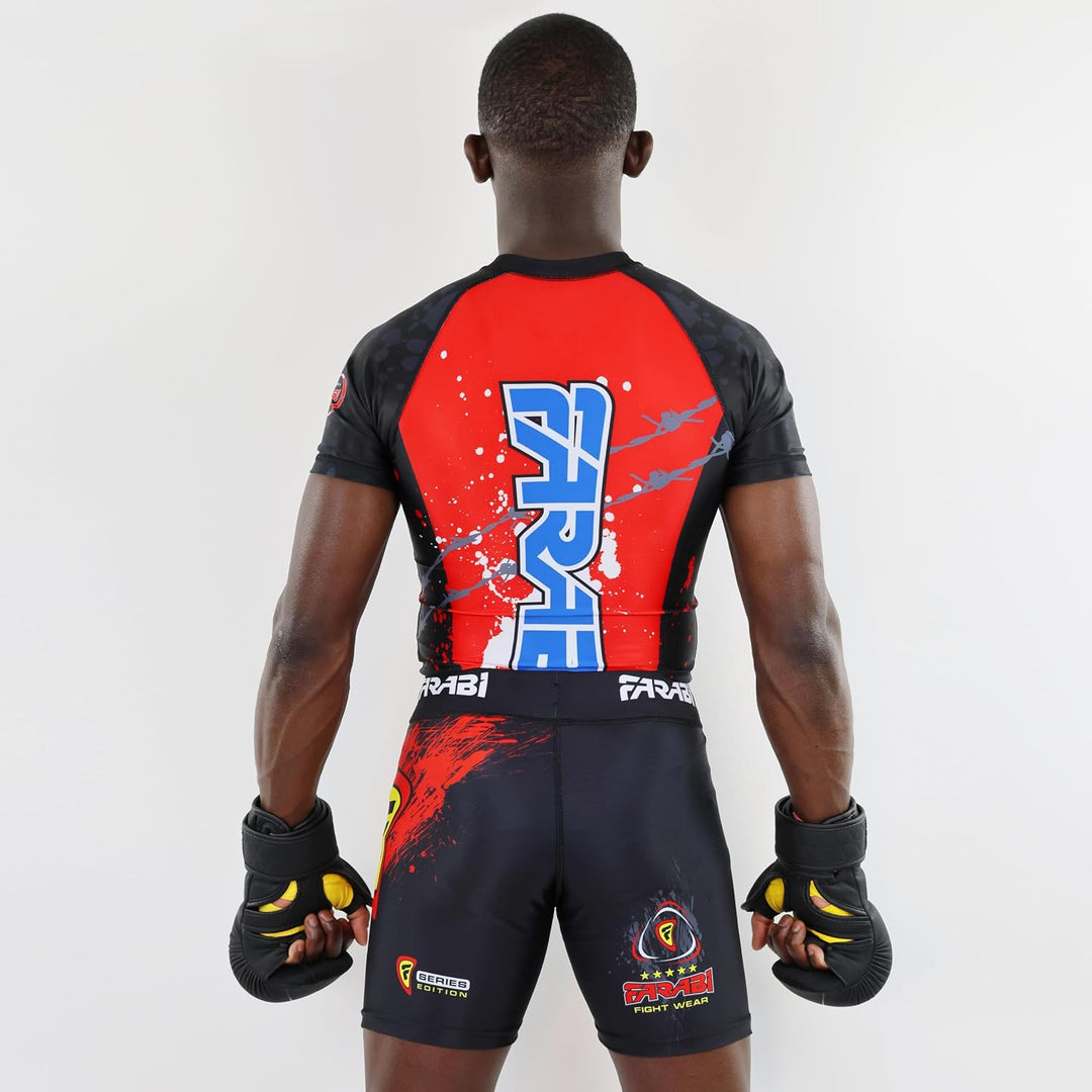 Farabi Sports Kompressions Vale Tudo Short, Kompression MMA Shorts, Kampfsport,Cage Fighting,Grappli