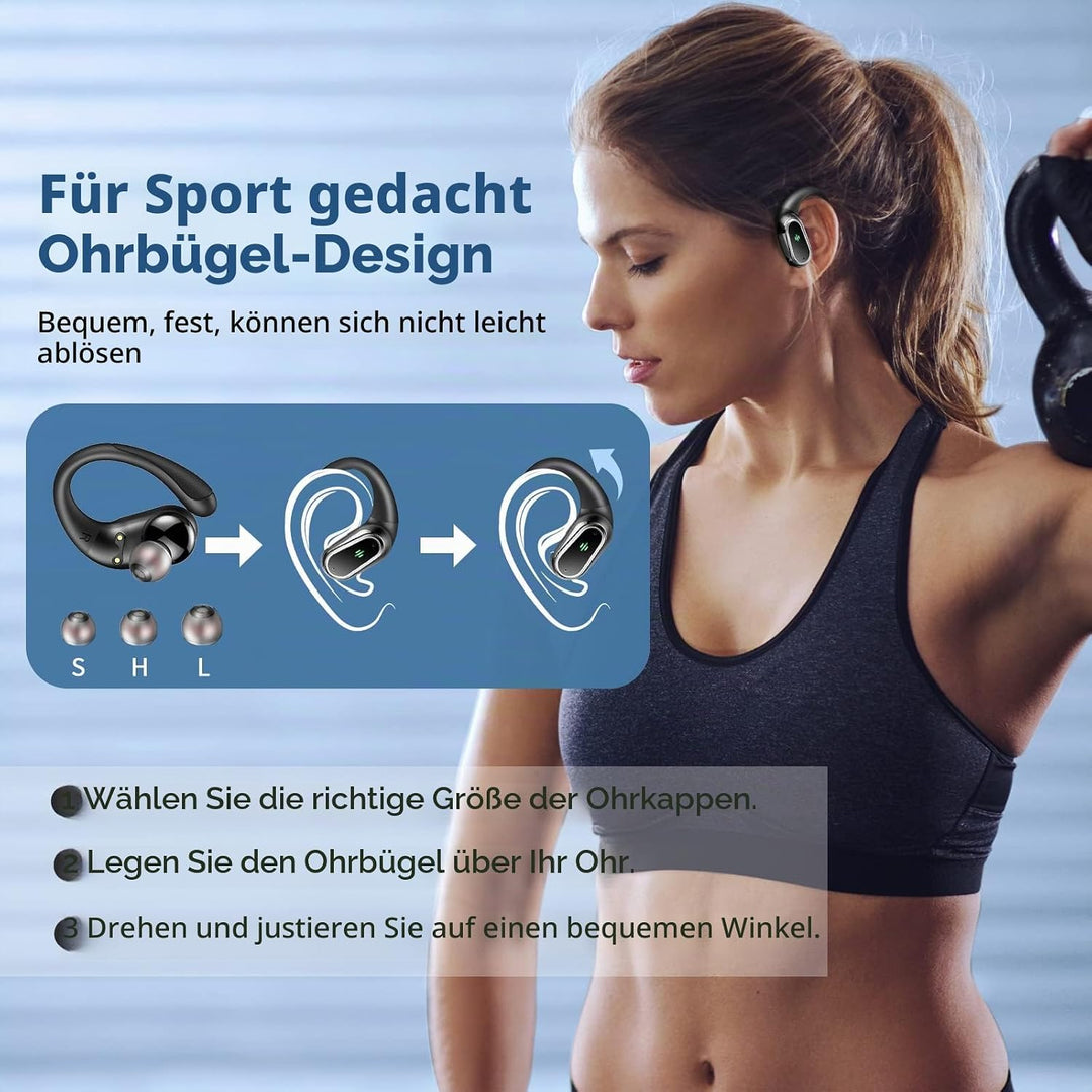Bluetooth Kopfhörer, 2026 Kopfhörer Kabellos Bluetooth 5.4 Sport tiefer Bass, 50 std Spielzeit In Ea
