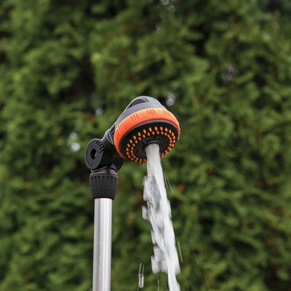 Suinga Gartendusche 2-in-1 | Höhenverstellbar und abnehmbarer Kopf für Bewässerung und Aussenbereich