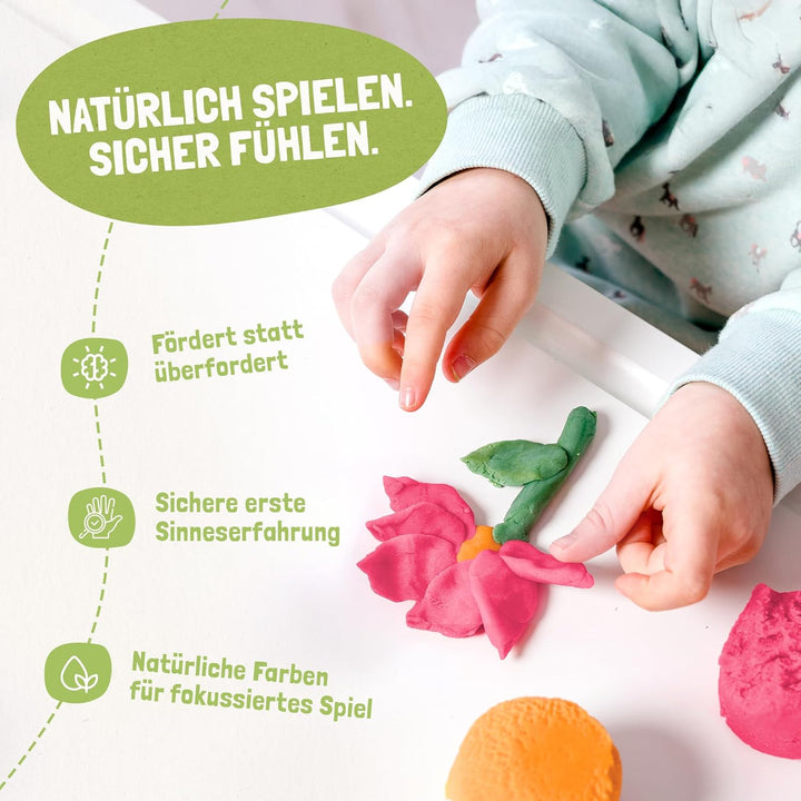 Easy-Knete 4er Set „Loki“ – natürliche Bio-Kinderknete, ungiftig mit pflanzlichen Farben, extra weic