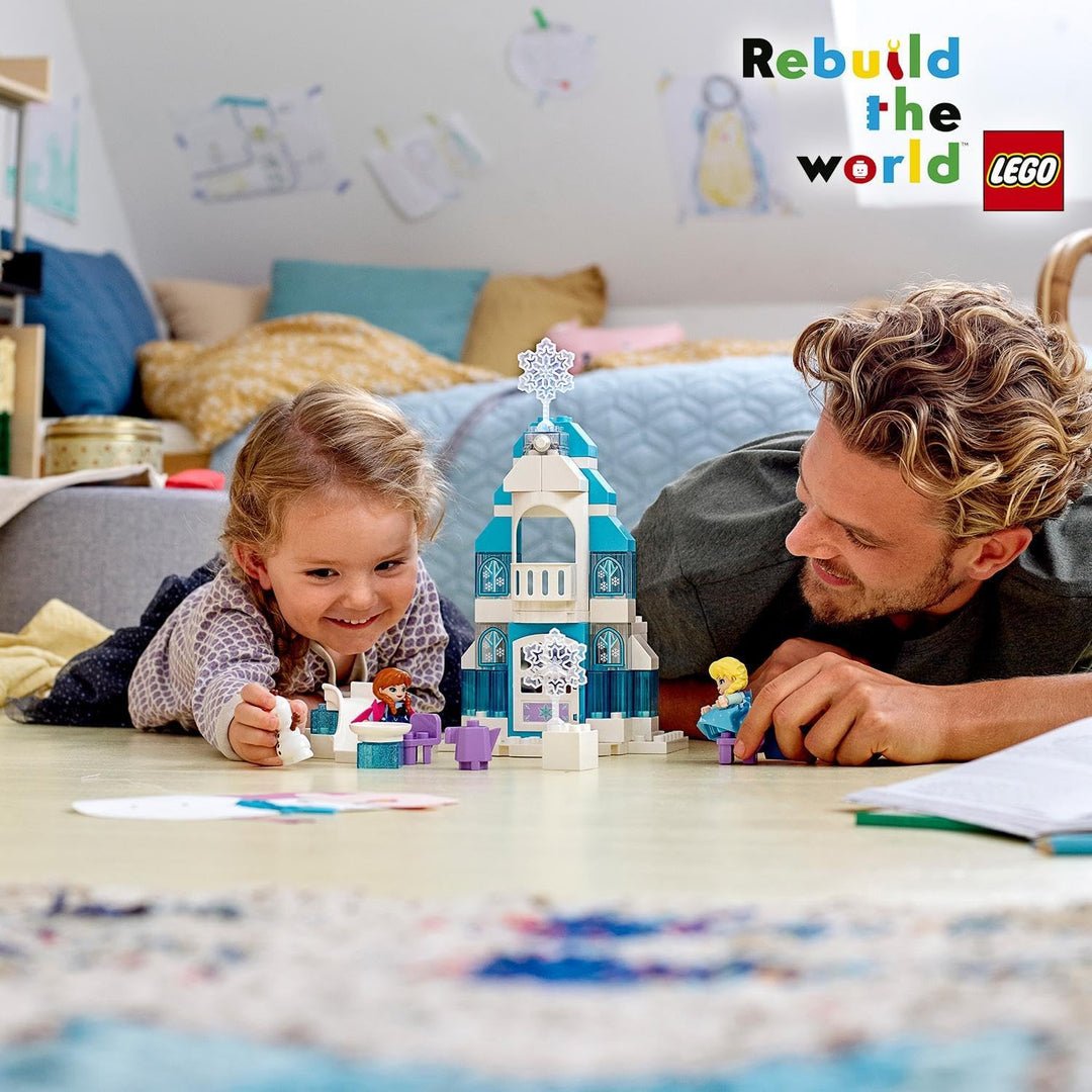 LEGO 10899 DUPLO Princess Frozen Elsas Eispalast, Bauset mit einem Leuchtstein, Prinzessin ELSA und