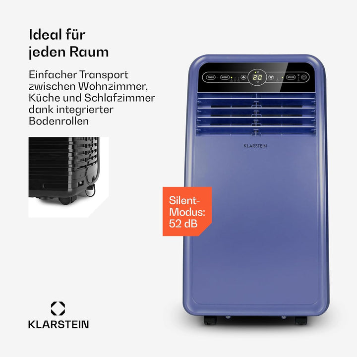 Klarstein Mobile Klimaanlage mit Abluftschlauch, 4-in-1 Klimagerät mit Ventilator, Luftentfeuchter &