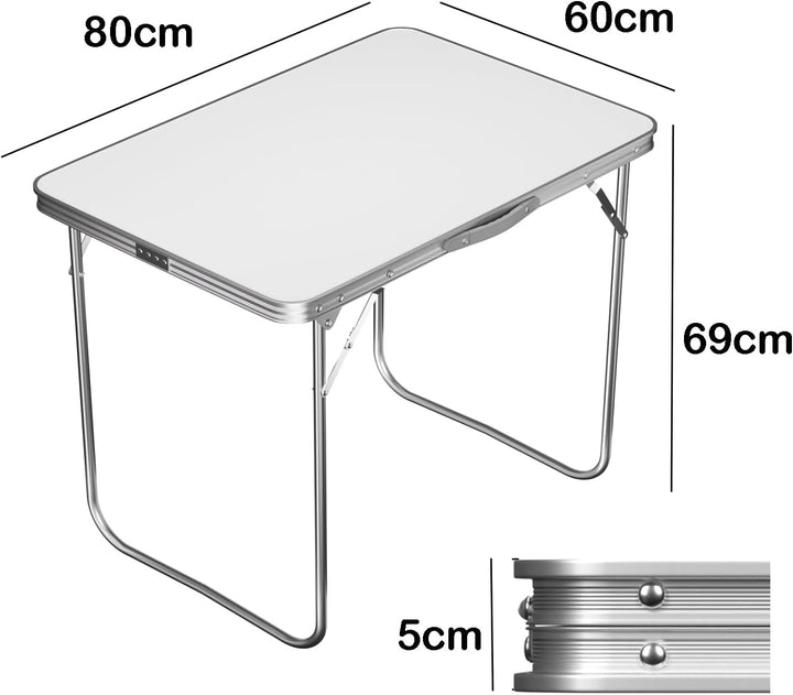 80CM/2.6FT Tragbarer Aluminium Klapptisch Heavy Duty Picknick Kochen Camping Tisch, Mehrzweck Pop-Up