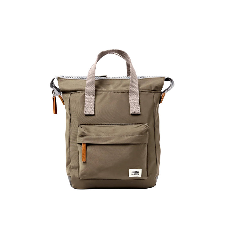 ROKA London Bantry B Small Sustainable Nylon | Kompakter Alltagsrucksack mit breiter Reissverschluss