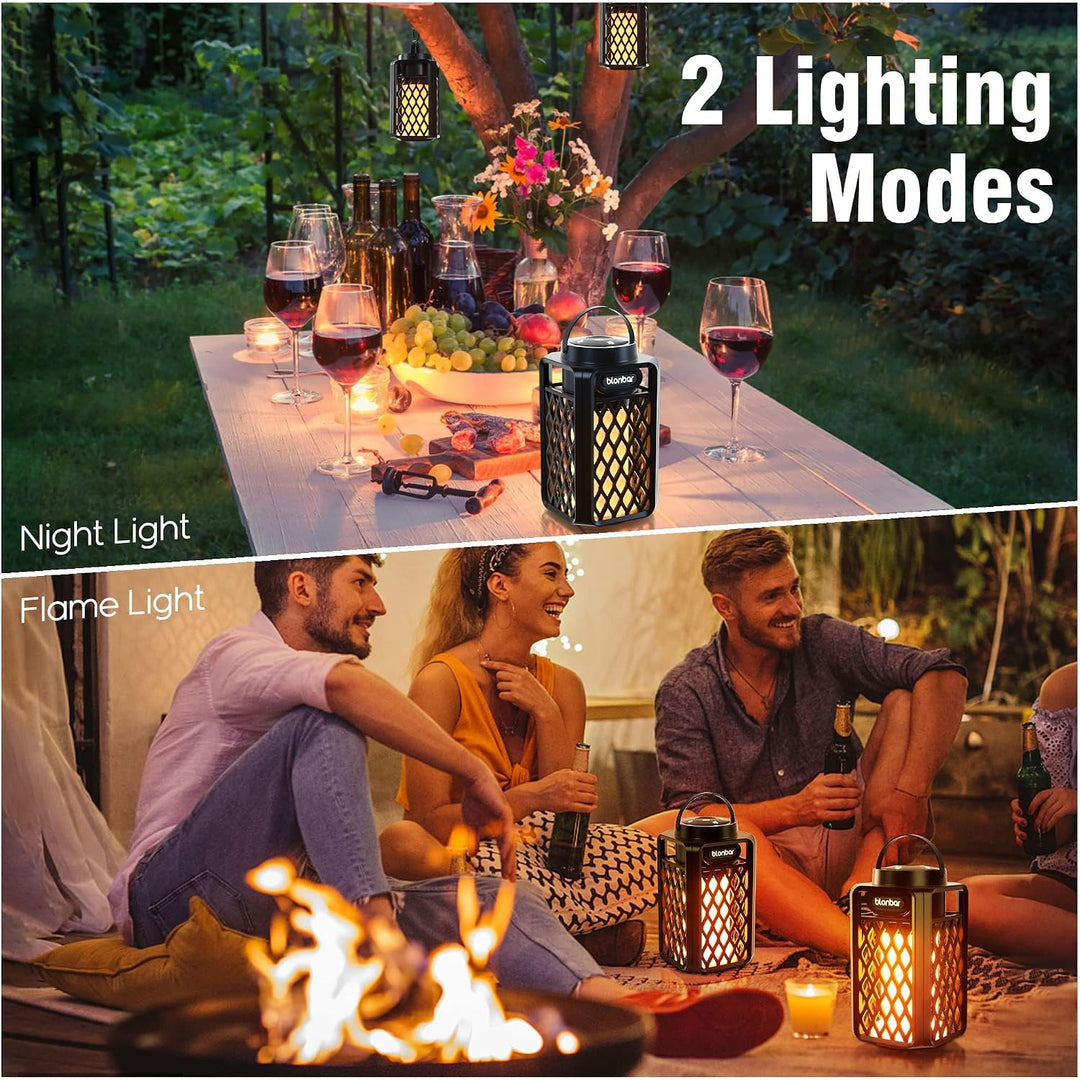 Bluetooth Lautsprecher mit Flammenlicht, IP65 Wasserdicht Outdoor Lautsprecher & Taschenlampe für Te