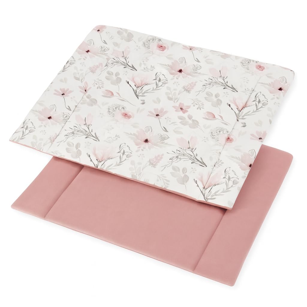 BABEES Wickelauflage Wickelunterlage 75x75 cm 100% Baumwolle Mädchen Junge Baby Kinder zweiseitig (M