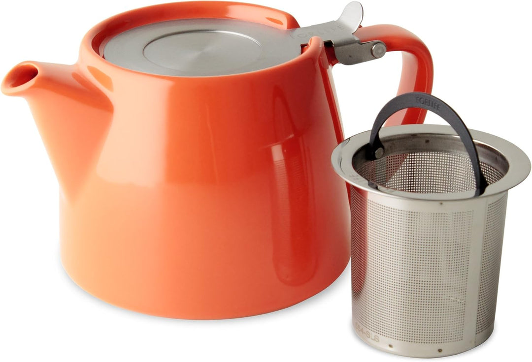 ForLife Stump - Teekessel mit Deckel & 0,3mm feinem Tee-Ei 550ml Karrote - 309CAR Karotte, Karotte