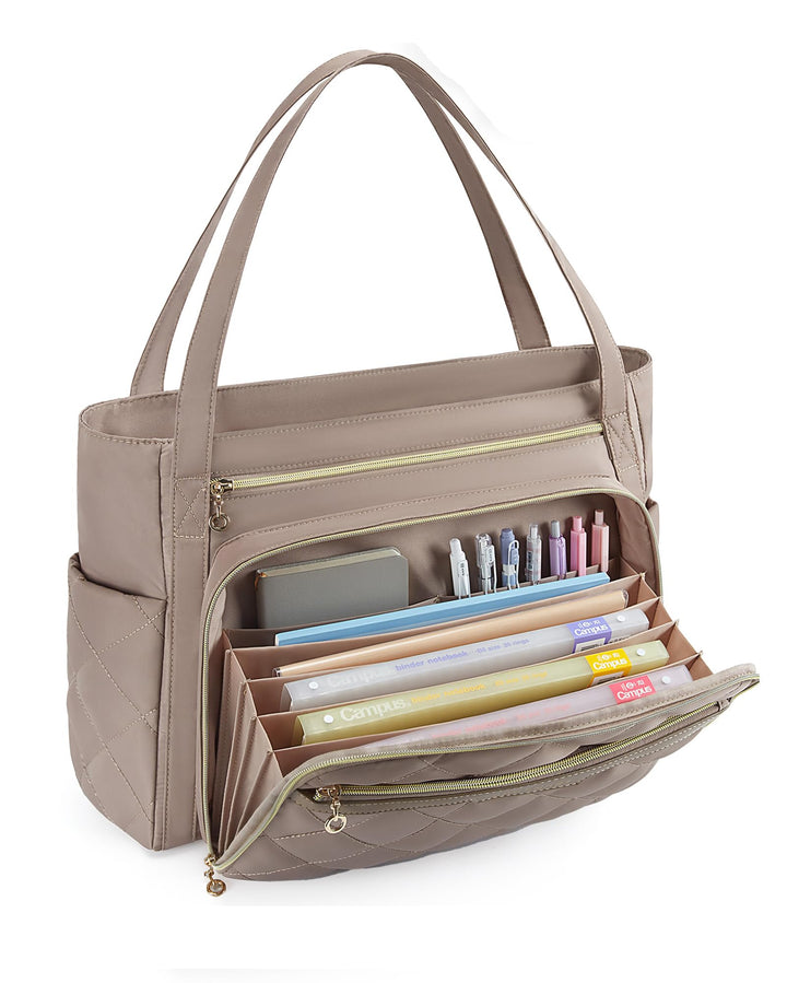 BAGSMART Lehrertasche 15.6 Zoll Laptoptasche Damen Gesteppt Arbeitstasche mit Datei-Organizer Aktent