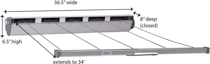 Household Essentials 5-Linie einziehbaren Innen- / Outdoor-Wäschetrockner Ausziehbarer Wäschetrockne