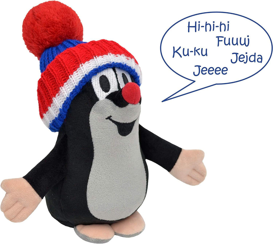 Zdeněk Miler Plüschtier Kuscheltier 20 cm Original Der Kleine Maulwurf mit Blau Mütze, Stehend, Spre