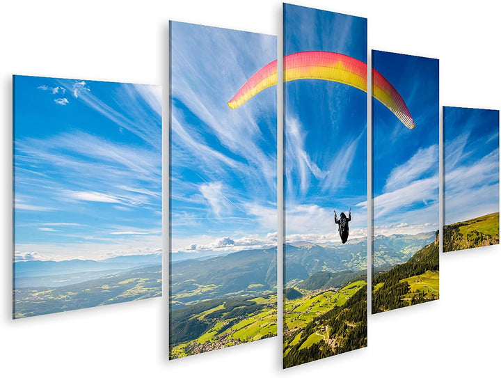 islandburner Bild auf Leinwand Gleitschirm Fliegen Über Berge Im Sommer Tag Bilder Wandbilder Poster