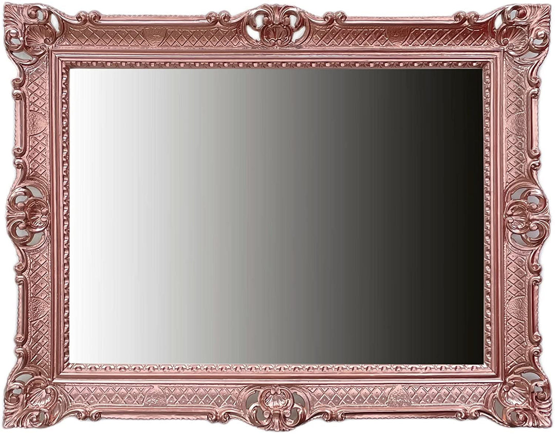 Generisch 90x70 cm Kupfer - Rose WANDSPIEGEL BAROCKSPIEGEL Spiegel ANTIK BAROCK Rokoko Shabby CHIC R