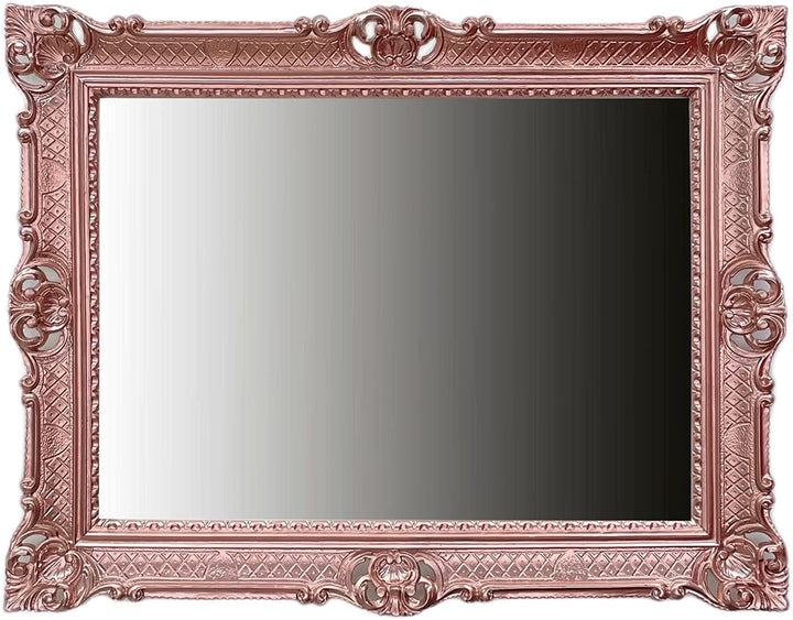 Generisch 90x70 cm Kupfer - Rose WANDSPIEGEL BAROCKSPIEGEL Spiegel ANTIK BAROCK Rokoko Shabby CHIC R