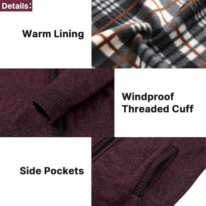 KUDORO Strickjacke Herren Cardigan Trachtenjacke mit Reissverschluss Gestrickt Wintermantel Strickja