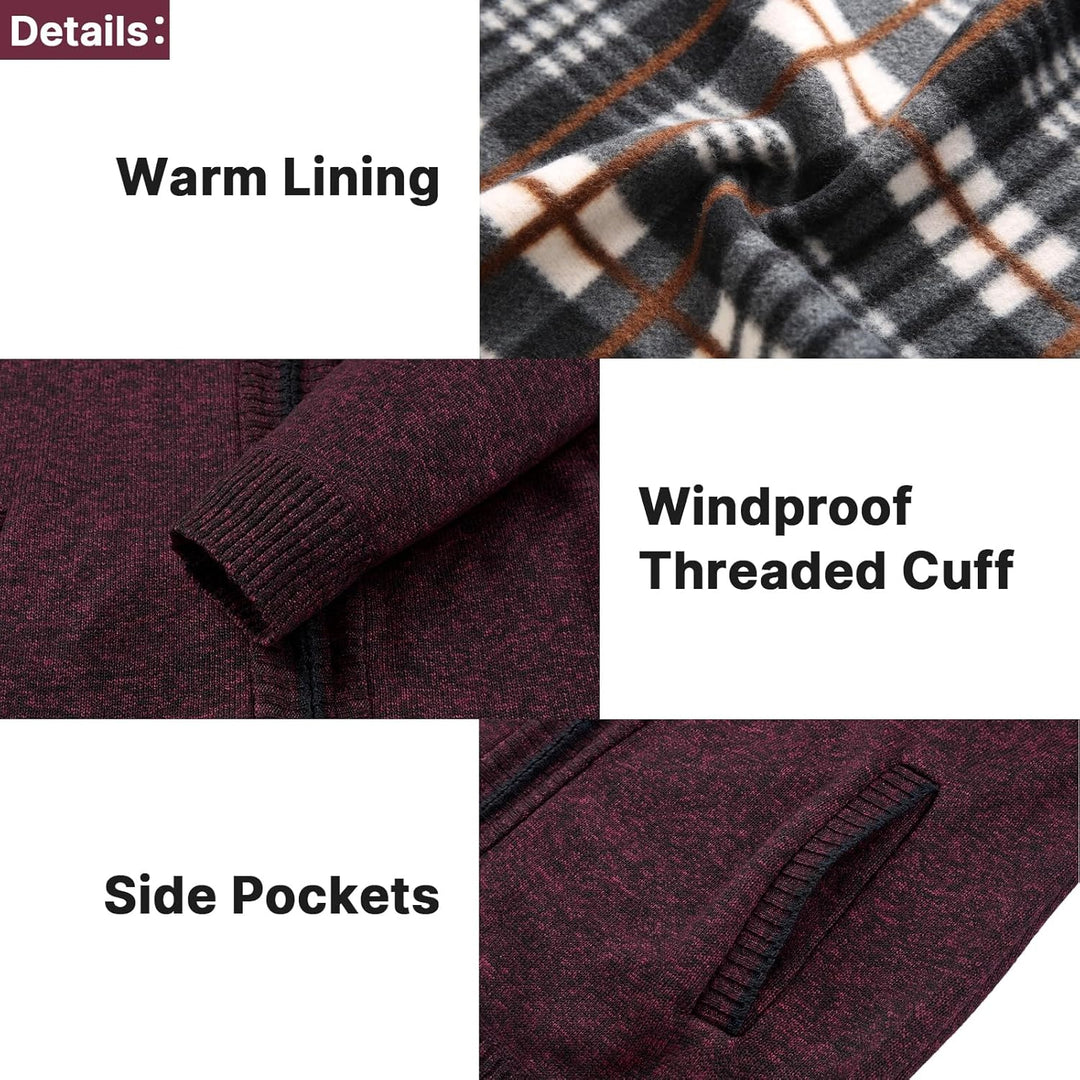 KUDORO Strickjacke Herren Cardigan Trachtenjacke mit Reissverschluss Gestrickt Wintermantel Strickja