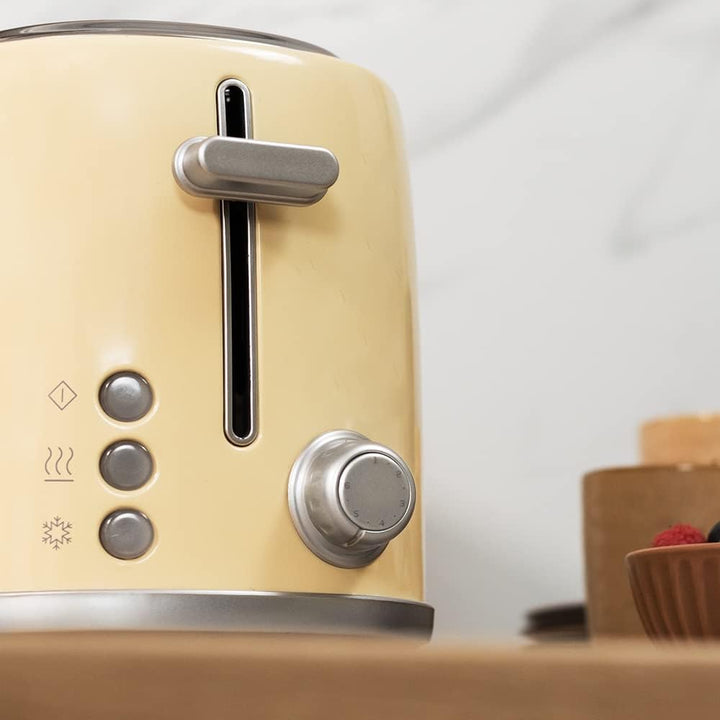 Cecotec Toast&Taste 1000 Retro Double Beige Toaster 2 Scheiben, 980 W, 2 breite Schlitze 3,8 cm und
