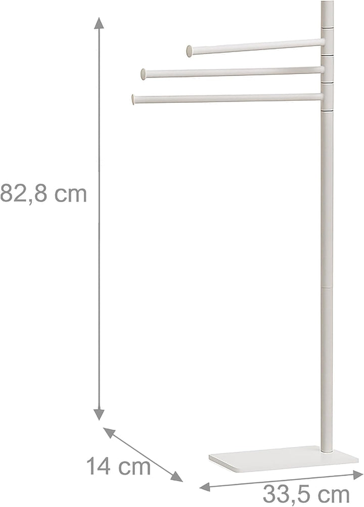 Relaxdays Handtuchständer, HxBxT: 83 x 33,5 x 14 cm, Edelstahl, 2 bewegliche Stangen, stehender Hand
