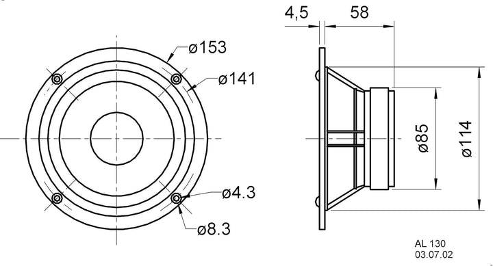Best Price Square Visaton VS-AL130 – Lautsprecher (Fu – 8000 Hz, 153 x 153 x 62,5 mm, Aluminium)