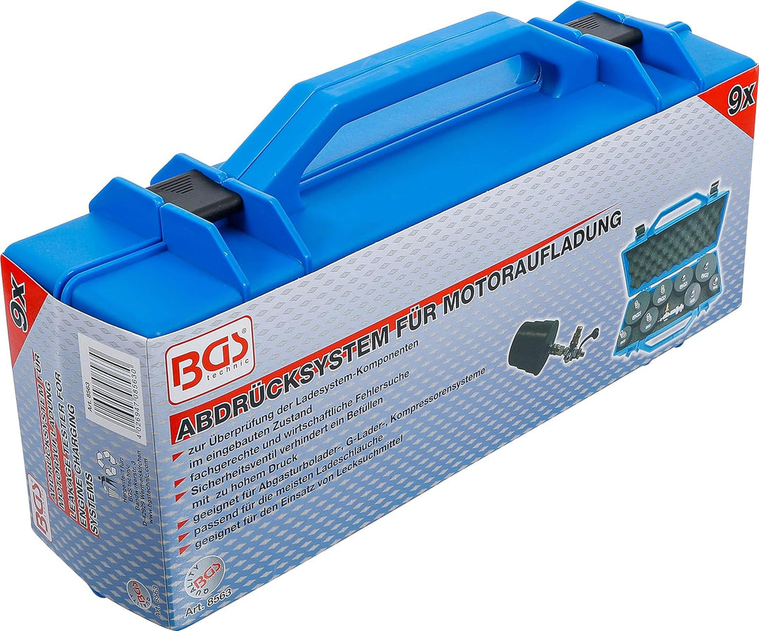 BGS 8563 | Turbolader-Ladeluft-System-Prüfkoffer-Satz | 9-tlg. | Turbolader-System | Ladeluft Abdrüc