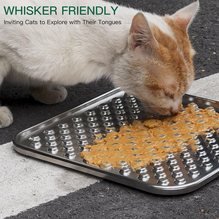 Edelstahl Grosse Leckmatte für Hunde & Katzen, kaufest Slow Feeder, Angstreduzierer, Schnurrhaarfreu