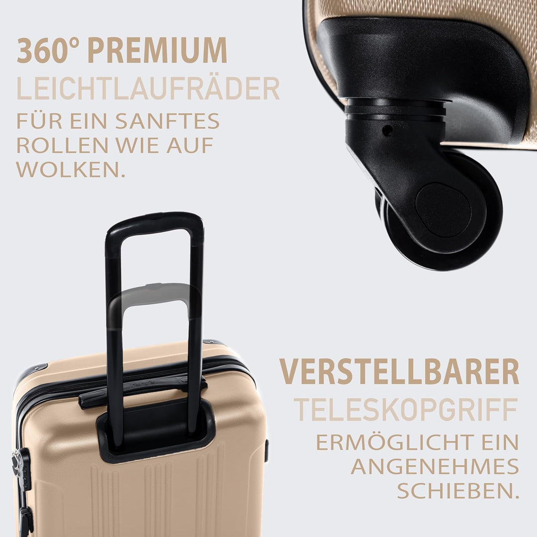 FERGÉ Kofferset 3 teilig Hartschale QUÉBEC Reisekoffer Trolley-Set (Handgepäck, L, XL) 3er Set Harts