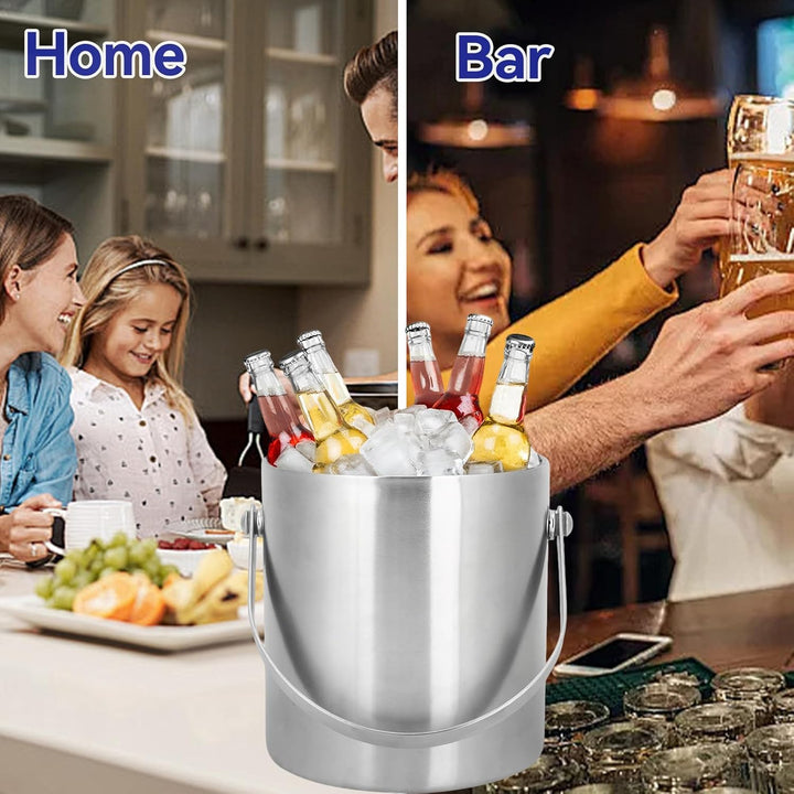 2L Eiskübel Doppelwandiges Eisfass Eisbehälter mit hoher Kapazität Isolierter Champagnerkübel Eiswür