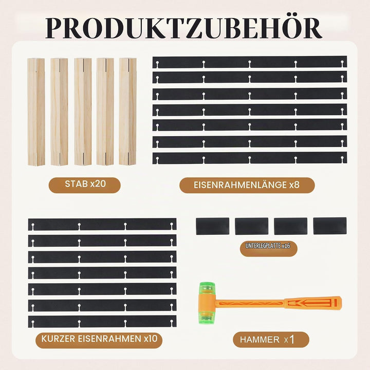 Urban Deco Weinregal Holz für 16 Flaschen, Stabiles Flaschenregal für Schrank, 41.4 x 22 x 32 cm, We