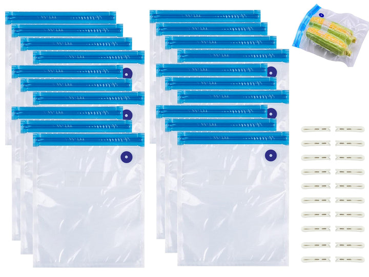 20 Stück Vakuumbeutel (30x34CM), Sous Vide Beutel, Wiederverwendbare Vacuum Bags, für Reise Vakuumbe