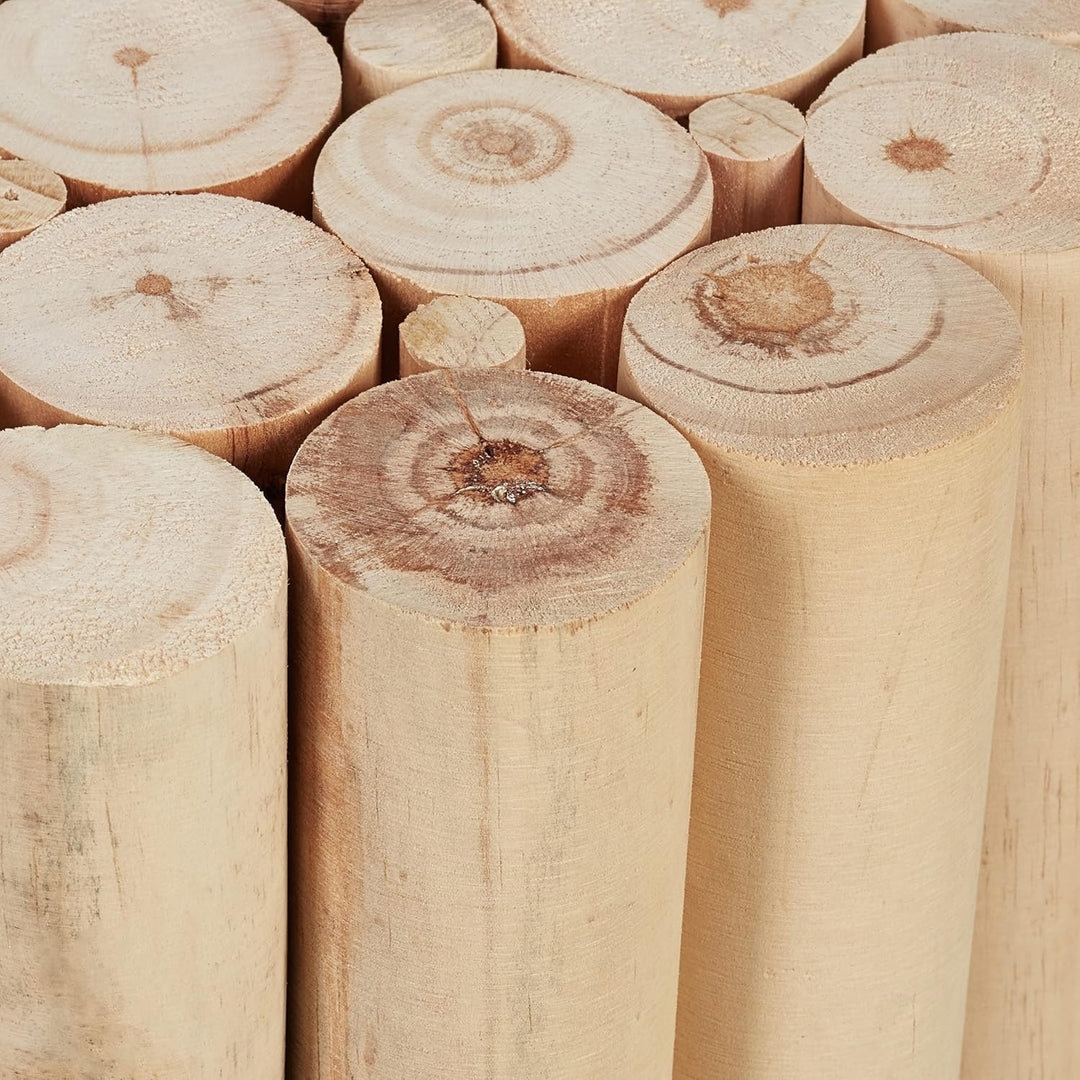 Relaxdays Blumenhocker, Holz, rund, gedrechselt, für Blumentöpfe & Pflanzkübel, Blumenständer HxD: 2