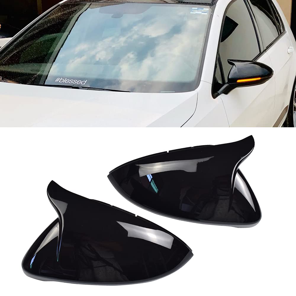 1 Paar Spiegelkappen Links Rechts Seitenspiegel Abdeckkappen für Golf MK7 7.5 GTI 7 Golf 7 R