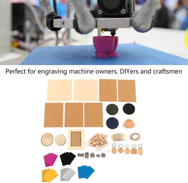 Material Kit, Material Kit 11 Arten Material Edelstahl Kiefernholz DIY Herstellung CNC Lasergravur M