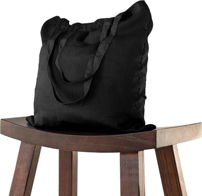 Baumwolltasche 38x42 cm 10 Stück unbedruckt, lange Henkel Stofftasche Tragetasche, Beutel, Baumwollb