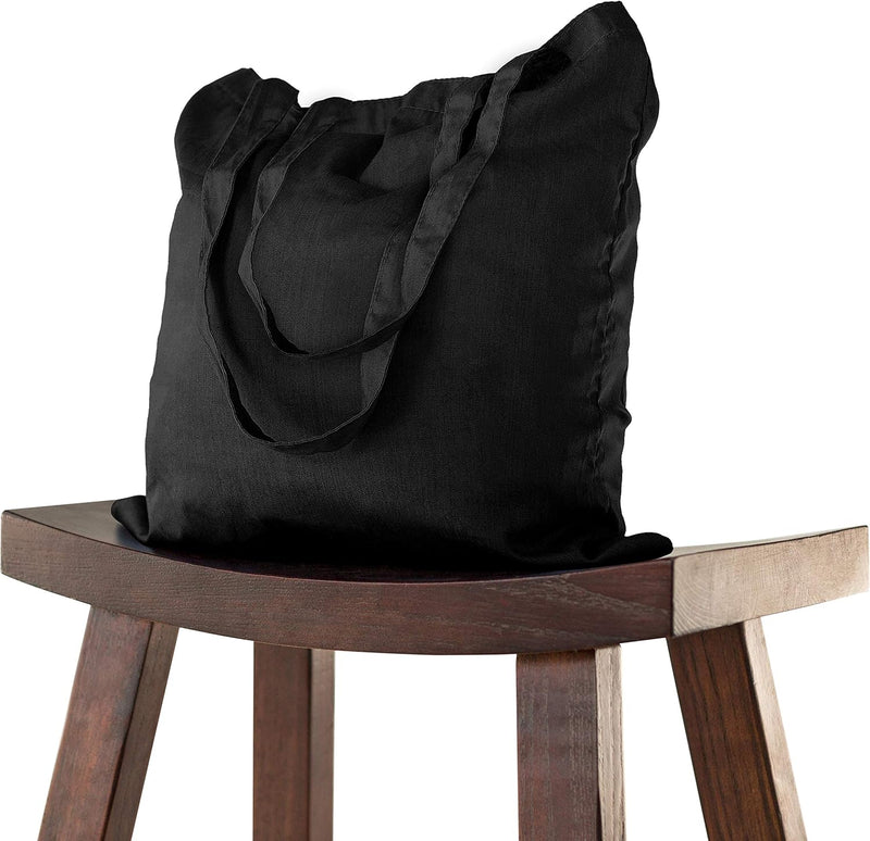 Baumwolltasche 38x42 cm 10 Stück unbedruckt, lange Henkel Stofftasche Tragetasche, Beutel, Baumwollb