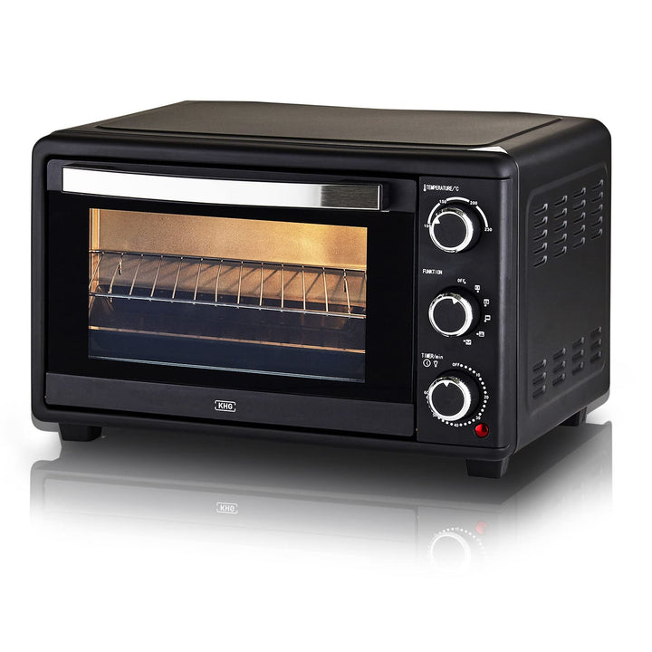 KHG Minibackofen MBO-25S mit Umluft 25l aus Metall in schwarz, 5 Bedienungsstufen, bis 1.500 Watt, i