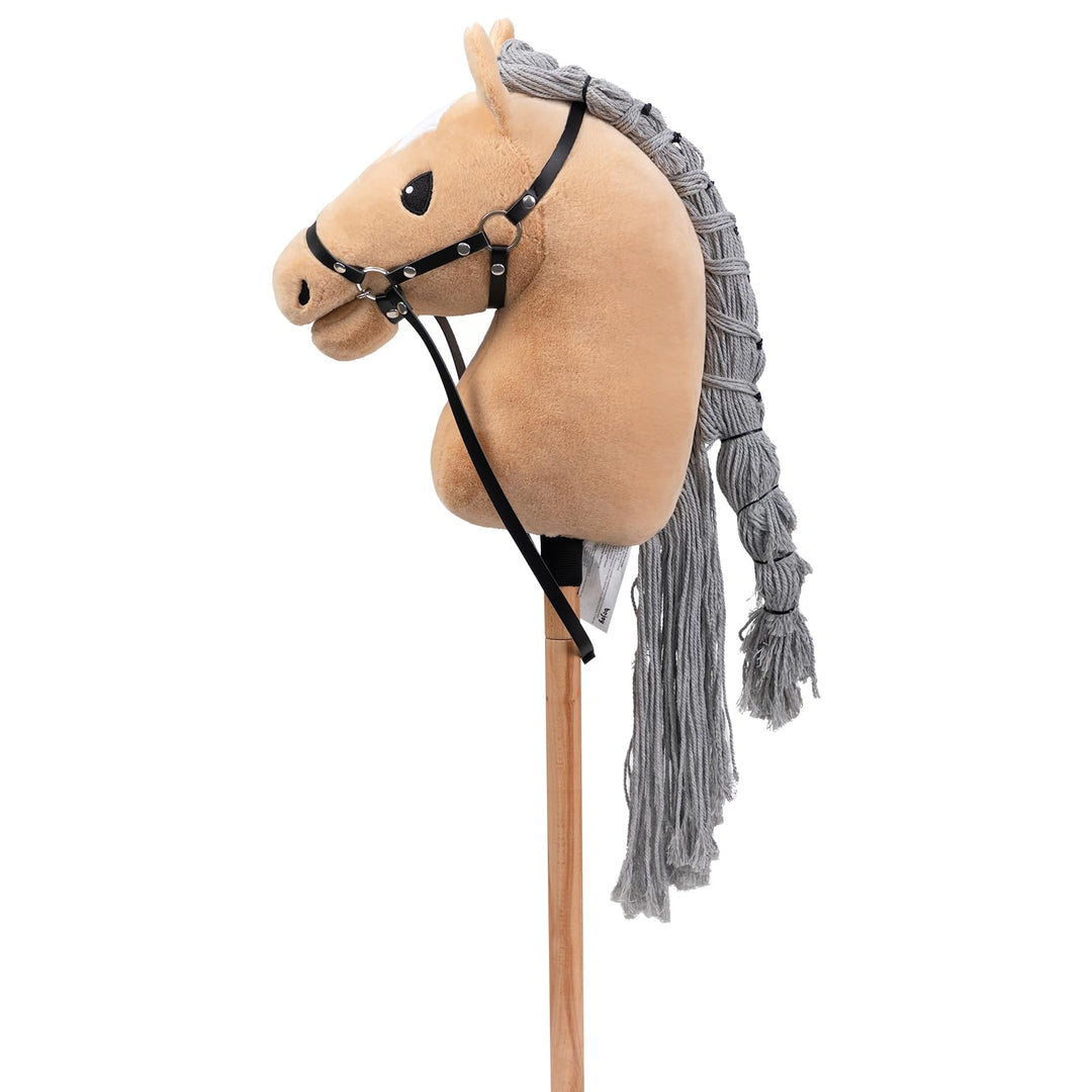 BEJOY Steckenpferd Spielzeug Pferd, Hobby Horse Holzpferd Plüschpferd zum Reiten für Kinder mit Half