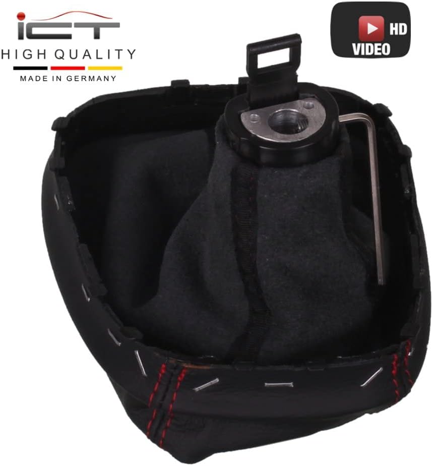 ICT Schaltknauf Schalthebel Schaltsack Schaltmanschette Leder kompatibel mit: Opel Corsa D 2006-2014