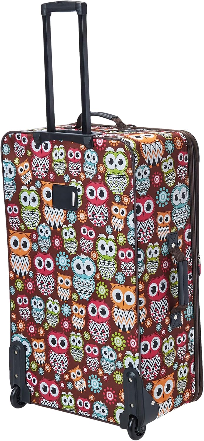 Rockland Vara Softside Gepäck-Set, 3-teilig, Eule, 20 inch,22 inch,28 inch, Vara Softside Gepäckset