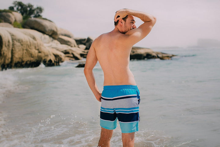 Luvanni Badehose für Herren Schnelltrocknende Badeshorts 593 mit Kordelzug Beachshorts Boardshorts S