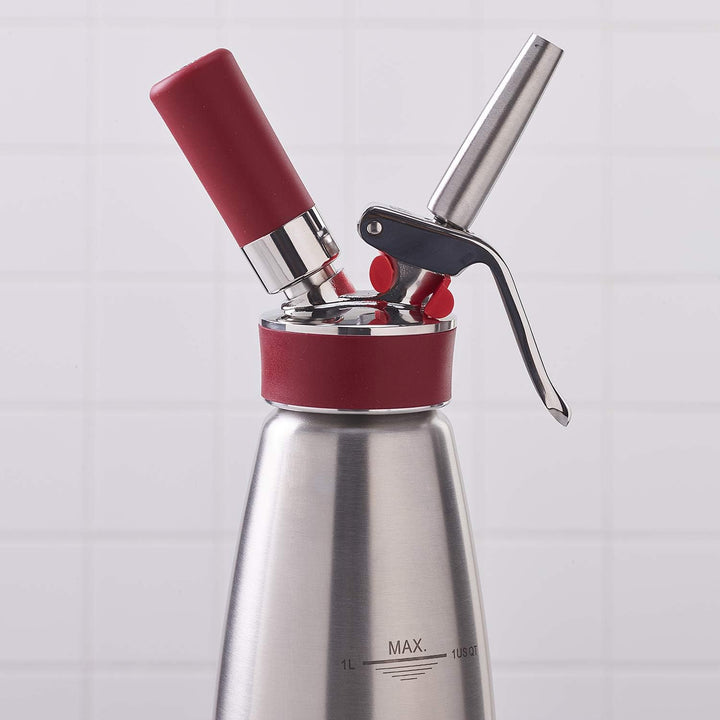 Sahnesiphon 1,0 L Gelati Edelstahl/Rot