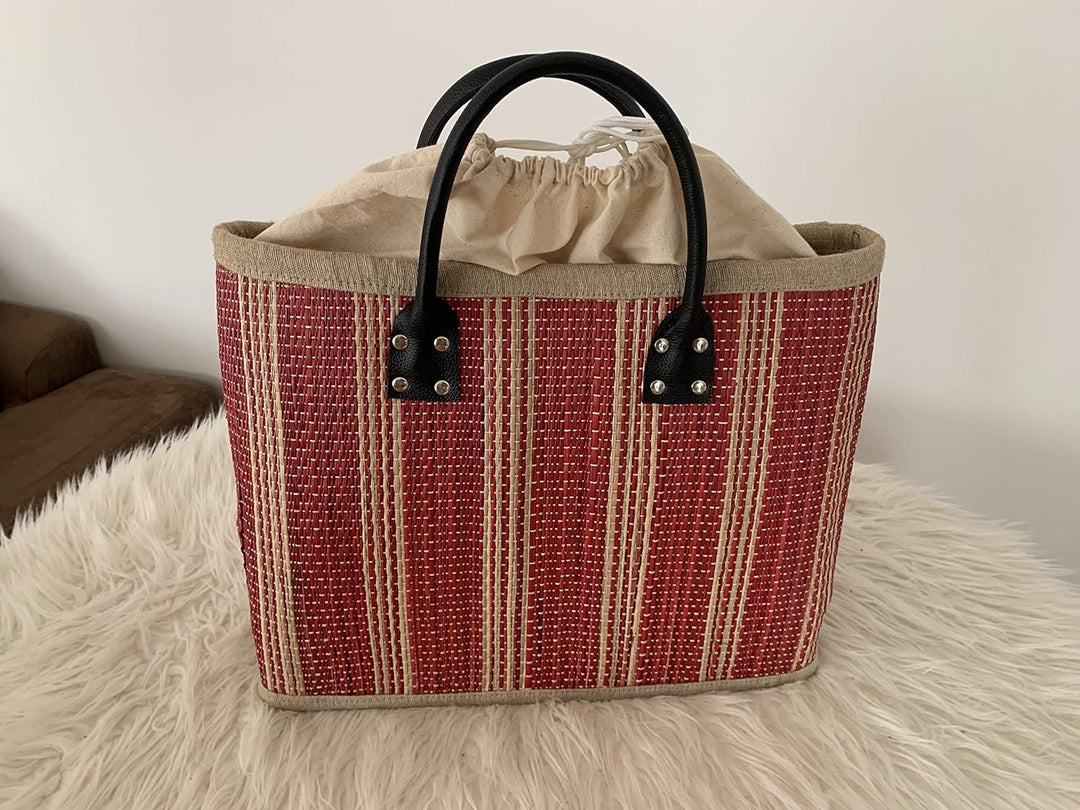Einkaufstasche Shopper Henkeltasche Korb Handtasche Allzwecktasche Rot, Rot