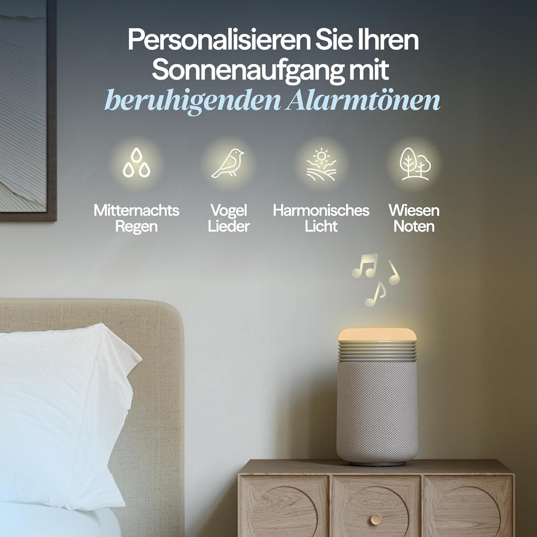 BLUEAIR Mini Restful Luftreiniger fürs Schlafzimmer, mit HEPASilent™ Filter, Sonnenaufgangs-Wecklich