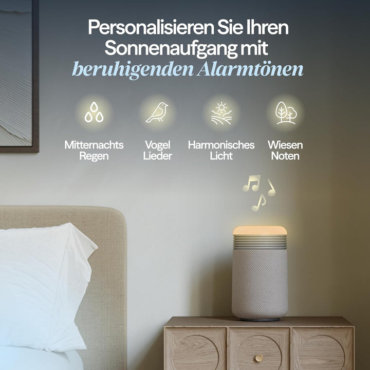 BLUEAIR Mini Restful Luftreiniger fürs Schlafzimmer, mit HEPASilent™ Filter, Sonnenaufgangs-Wecklich