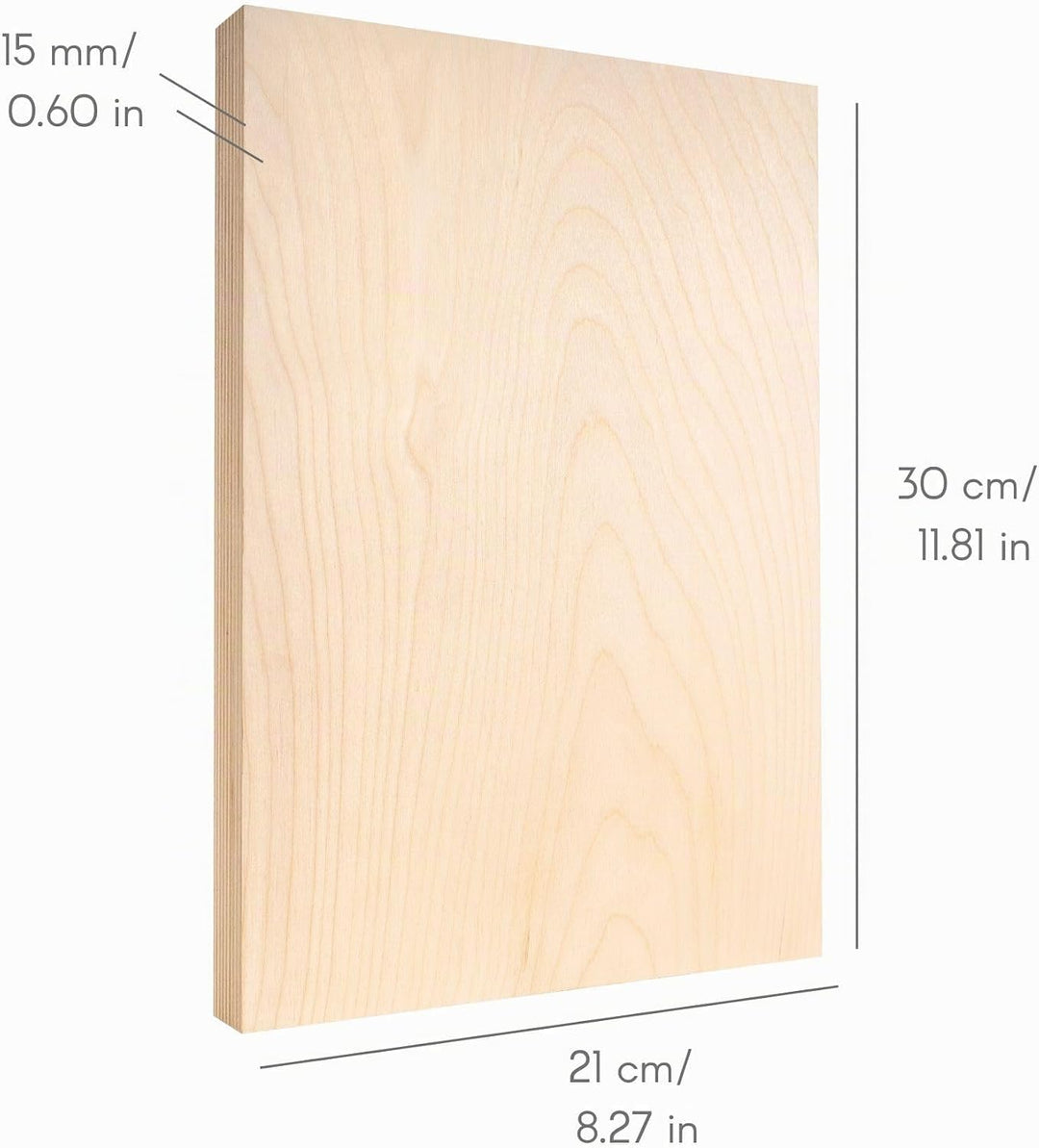 Creative Deco 5 x A4 Sperrholzplatte 15mm | 300 x 210 (+/- 0,5) mm | Birkensperrholz Dünne Holz-Zusc