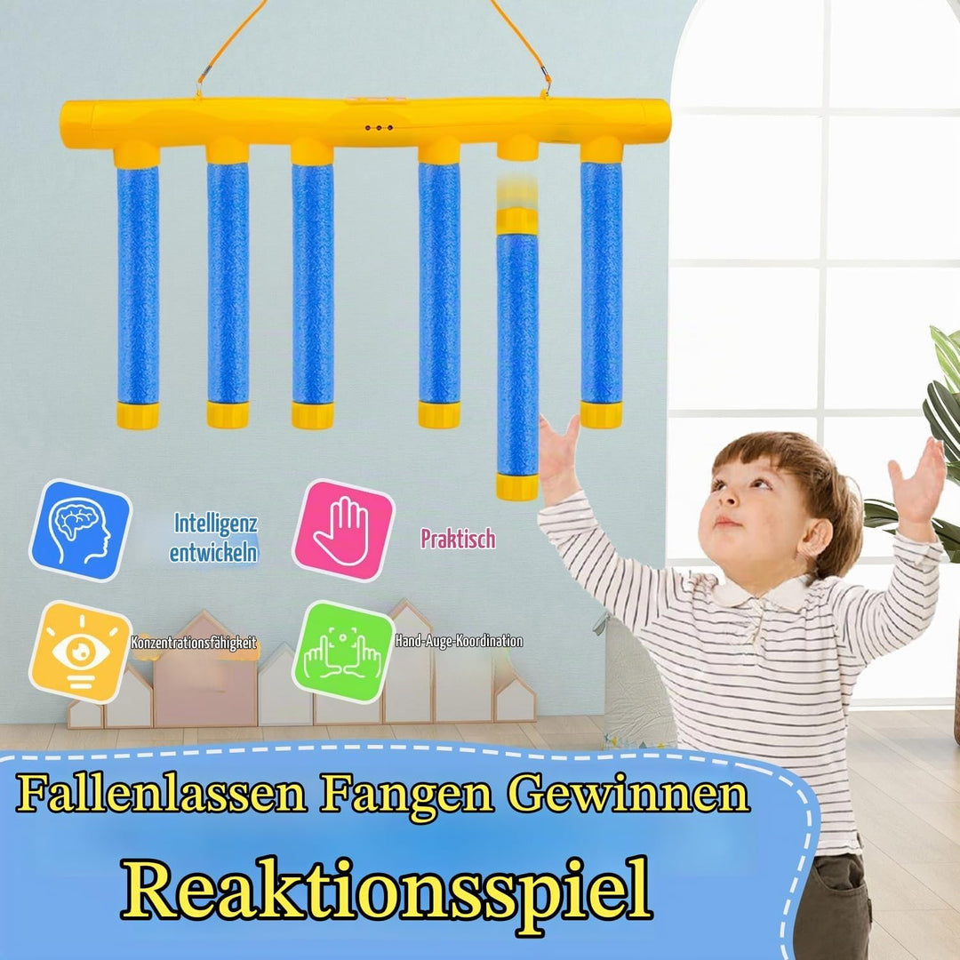 Dandin Fallende Stöcke Spiel, Reaktionstraining Spielzeug, Reaktionsspiel mit 3 Einstellbarer Geschw