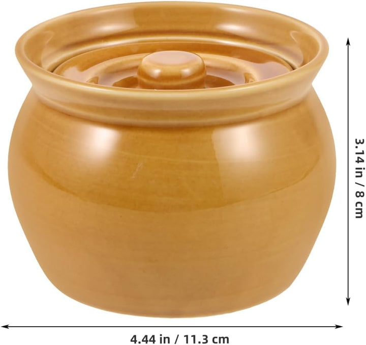 GLEAVI Keramik mit Deckel Dampf Suppentopf 1L Küche Zuhause Vielseitig Einsetzbar Design Wärmespeich