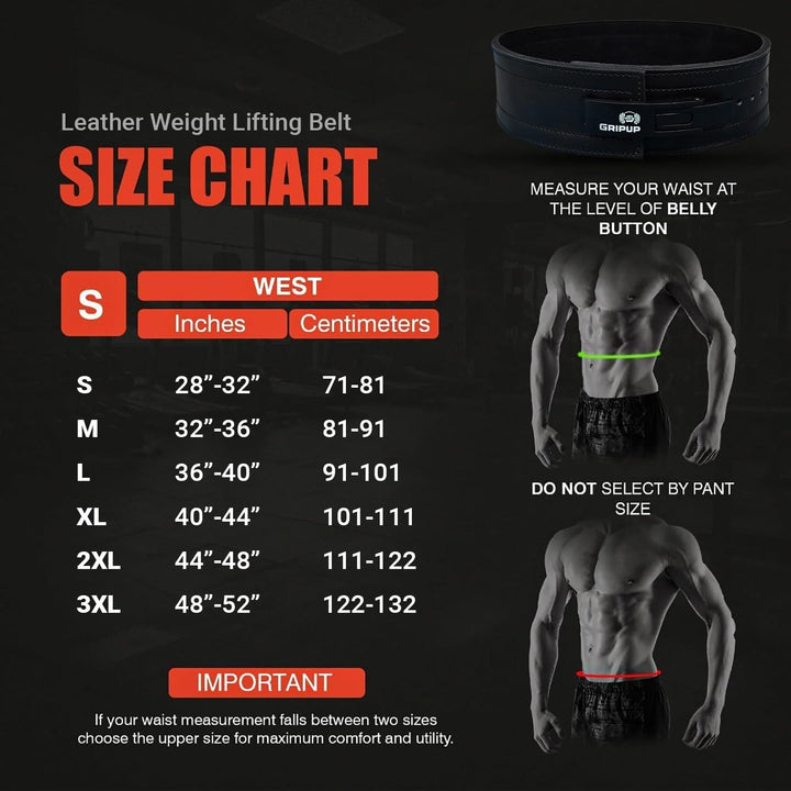 Powerlifting Gürtel 10mm Echtleder mit Hebelschnalle – 4” Gewichthebergürtel für Squats, Kreuzheben