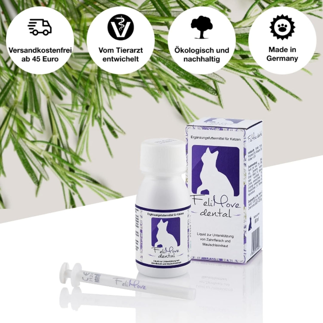 FeliMove dental - Liquid für Katzen mit Vitalpilzen, Propolis, EPA und Zink (auch bei FORL, Entzündu