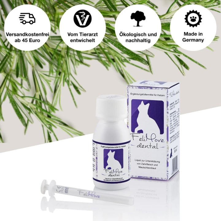 FeliMove dental - Liquid für Katzen mit Vitalpilzen, Propolis, EPA und Zink (auch bei FORL, Entzündu