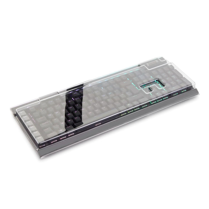 Decksaver Cover für die Corsair K95 (RGB) Platinum Tastaturserie - geräucherte/klare Schutzhülle, he